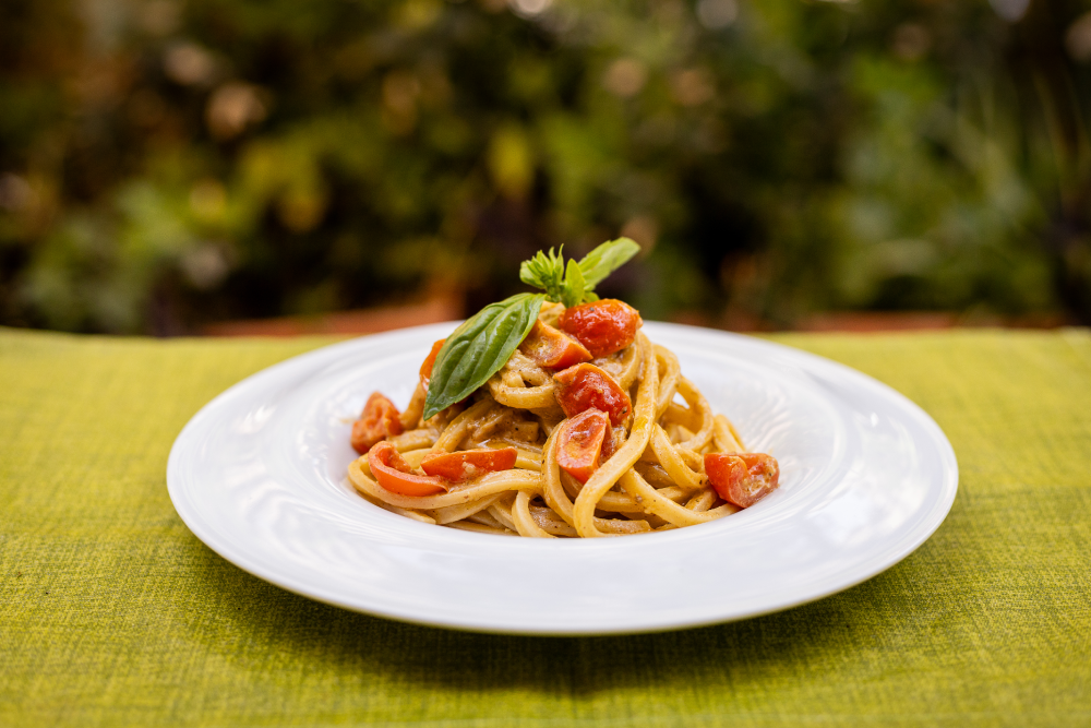 Pasta fresca pistacchi pomodorini