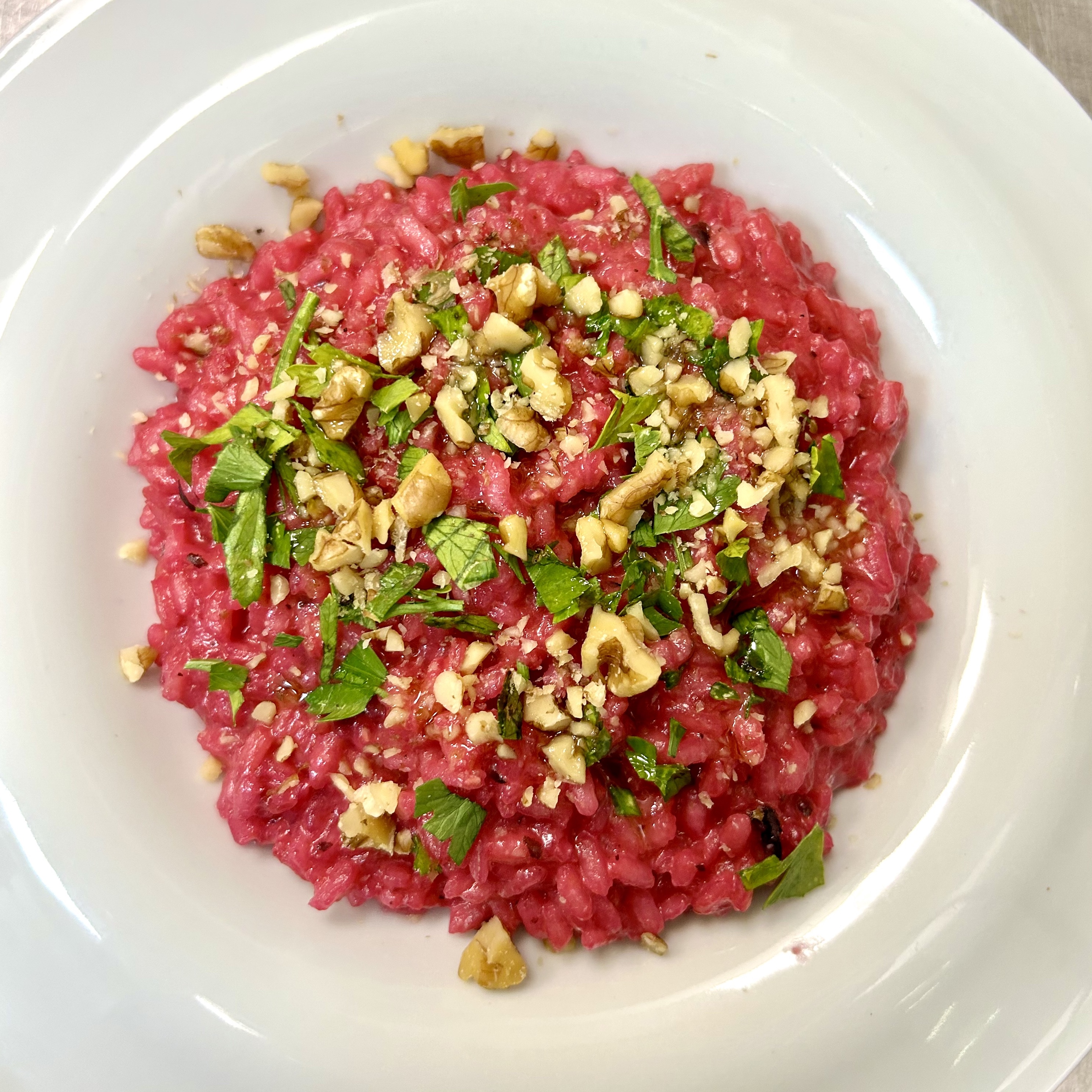 Risotto barbabietola gorgonzola spinno