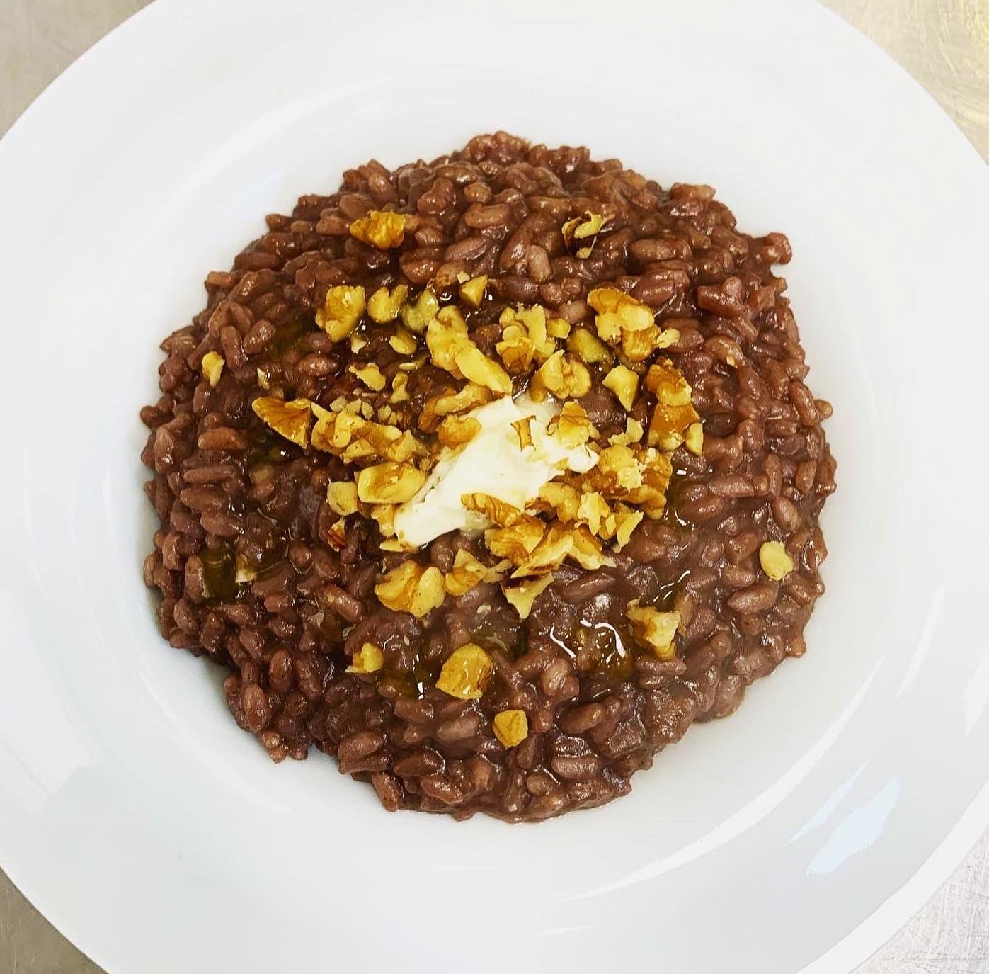Risotto radicchio gorgonzola noci spinno